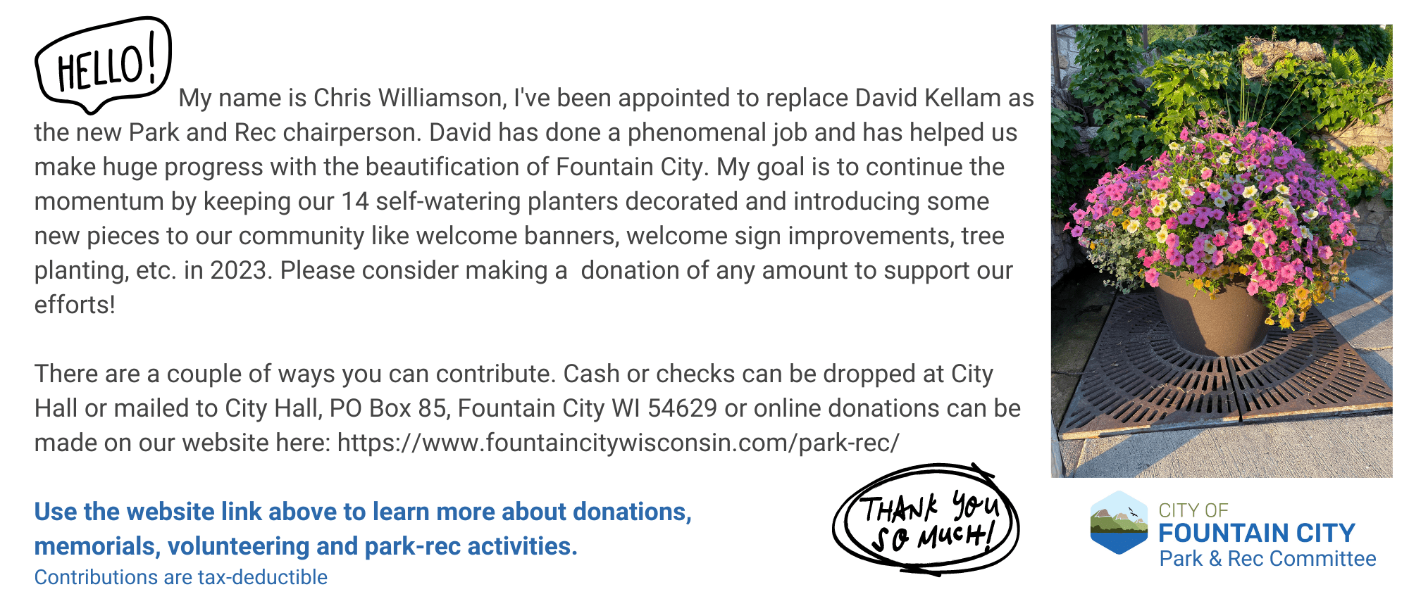 Park-Rec donation insert