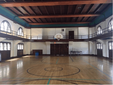 View of auditorium showing the whole gym